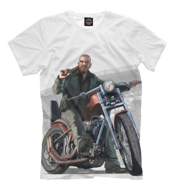 Мужская футболка с изображением Grand Theft Auto цвета Белый