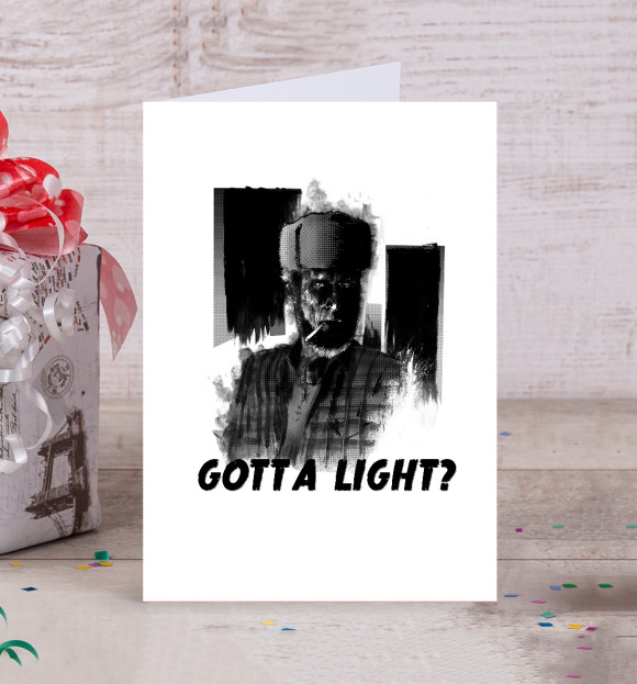 Открытка с изображением Gotta Light? цвета Белый
