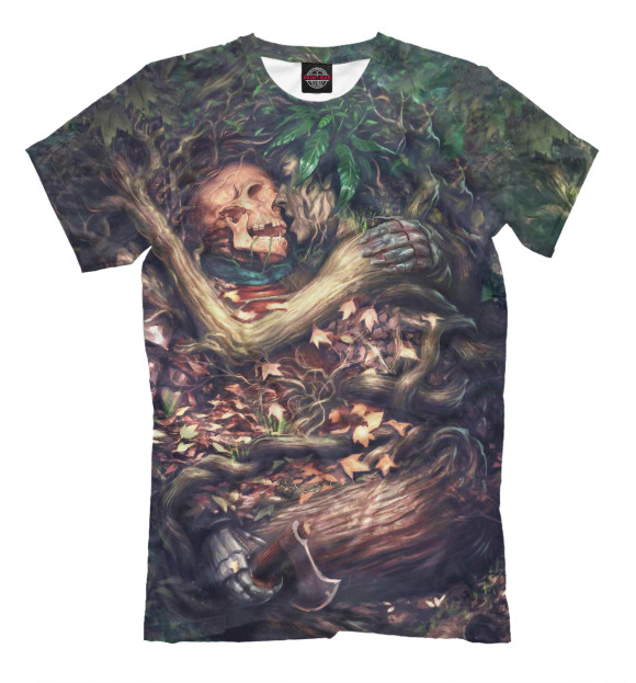 Мужская футболка с изображением In the Woods цвета Серый