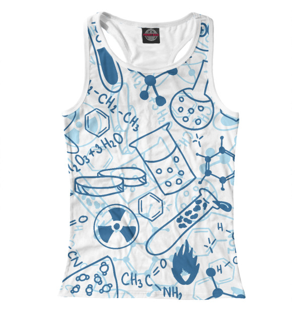 Женская майка-борцовка с изображением Химия цвета Белый
