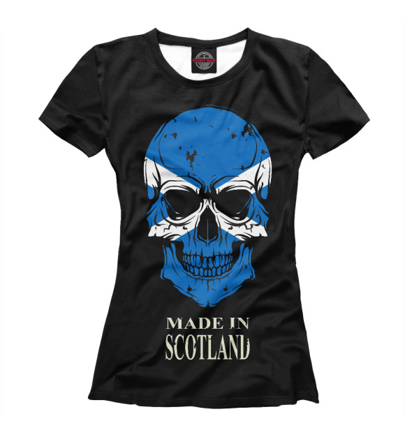 Футболка для девочек с изображением Made in Scotland цвета Белый