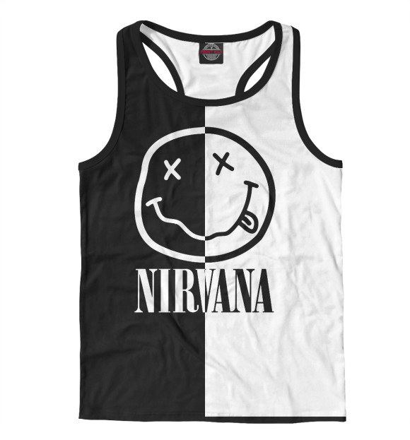 Мужская майка-борцовка с изображением Nirvana цвета Белый