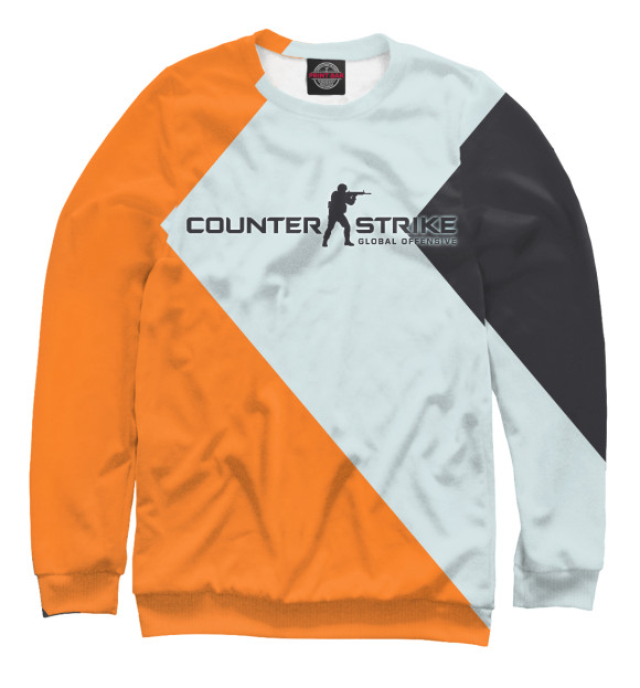 Мужской свитшот с изображением Counter Strike цвета Белый