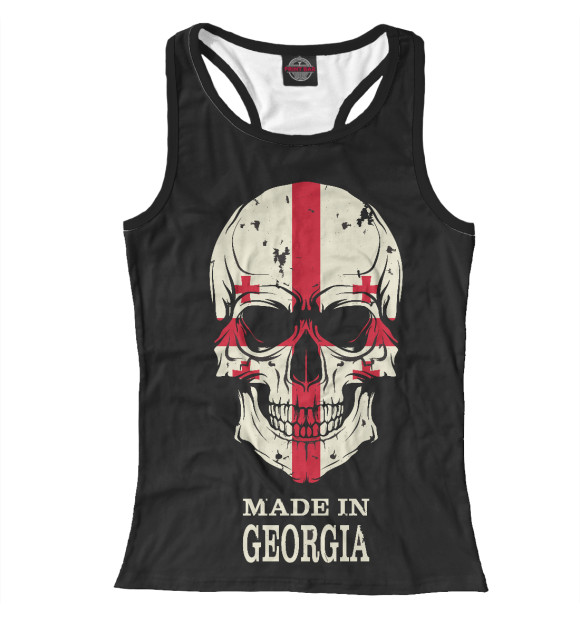 Женская майка-борцовка с изображением Made in Georgia цвета Белый