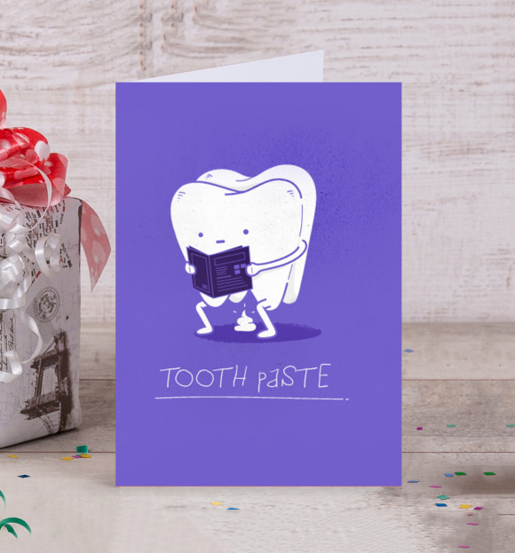 Открытка с изображением Tooth paste цвета Белый