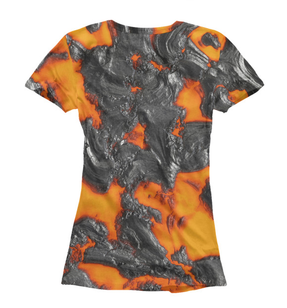 Женская футболка с изображением Расплав металла цвета Р‘РµР»С‹Р№