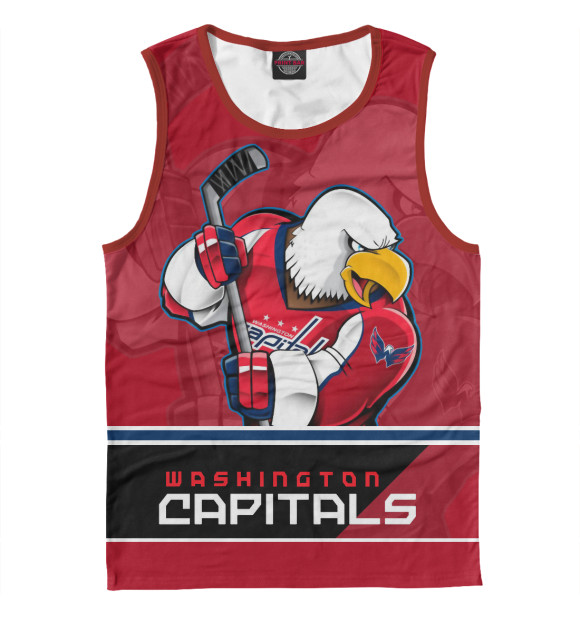 Мужская майка с изображением Washington Capitals цвета Белый