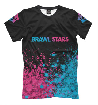 Мужская футболка Brawl Stars Neon Gradient pink