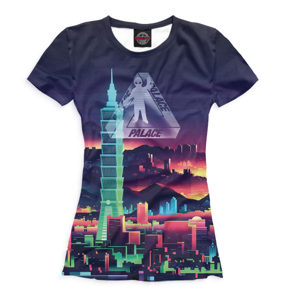 Футболка для девочек с изображением Palace цвета Белый