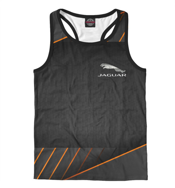 Мужская майка-борцовка с изображением Jaguar / Ягуар цвета Белый