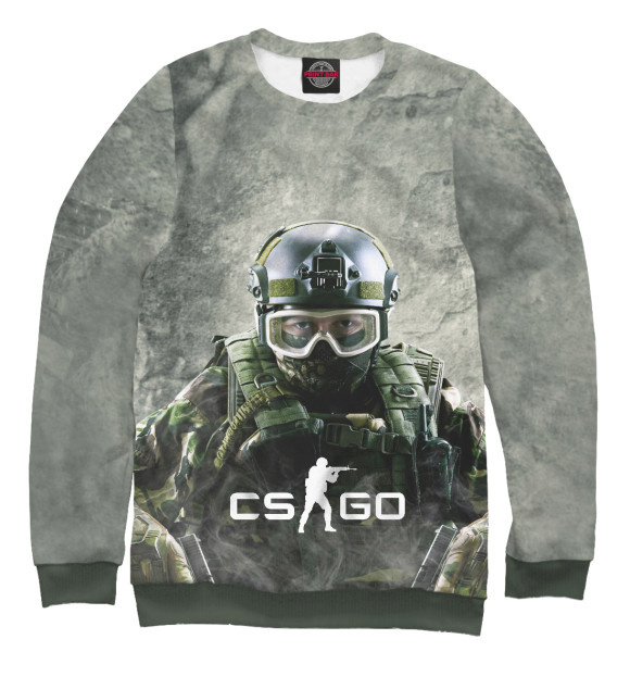 Мужской свитшот с изображением CS GO цвета Белый