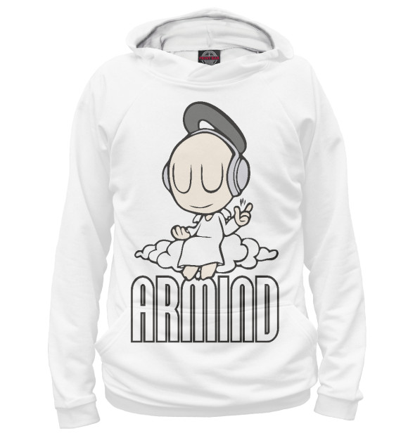 Мужское худи с изображением Armin Van Buuren цвета Белый