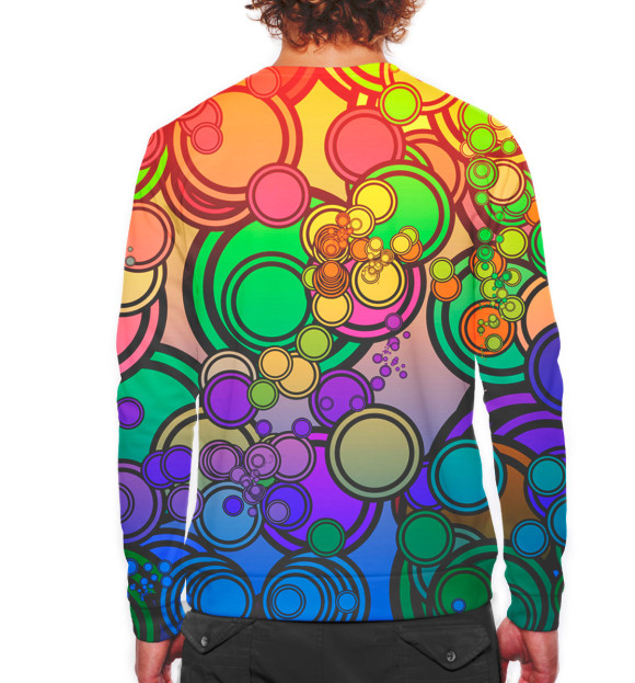 Мужской свитшот с изображением Круги цвета Белый