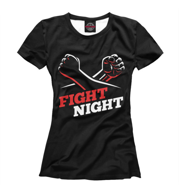 Женская футболка с изображением Fight Night цвета Белый