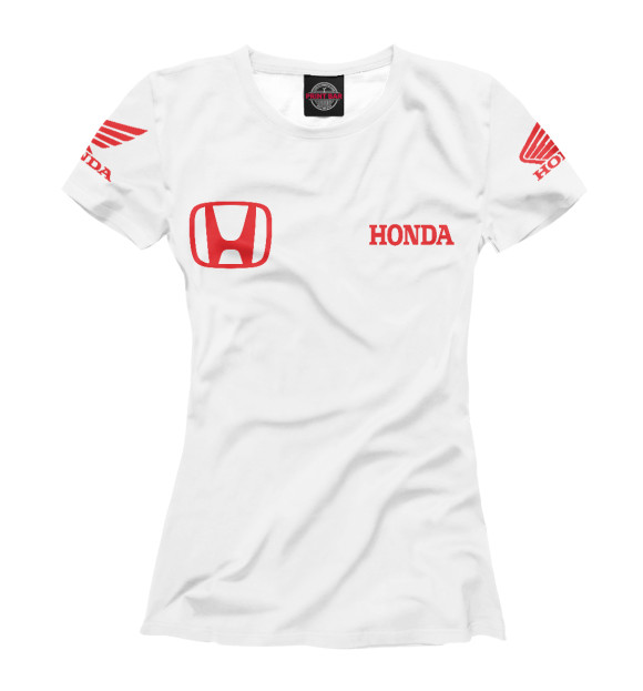 Женская футболка с изображением Honda цвета Белый