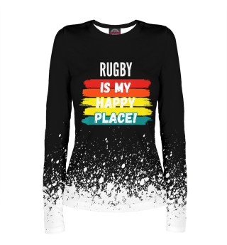 Лонгслив для девочки Rugby Is My Happy Place!