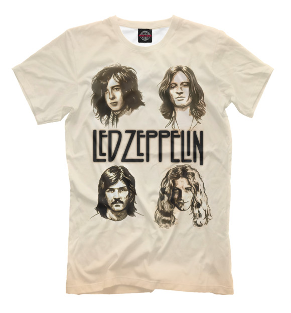Мужская футболка с изображением Led Zeppelin цвета Белый