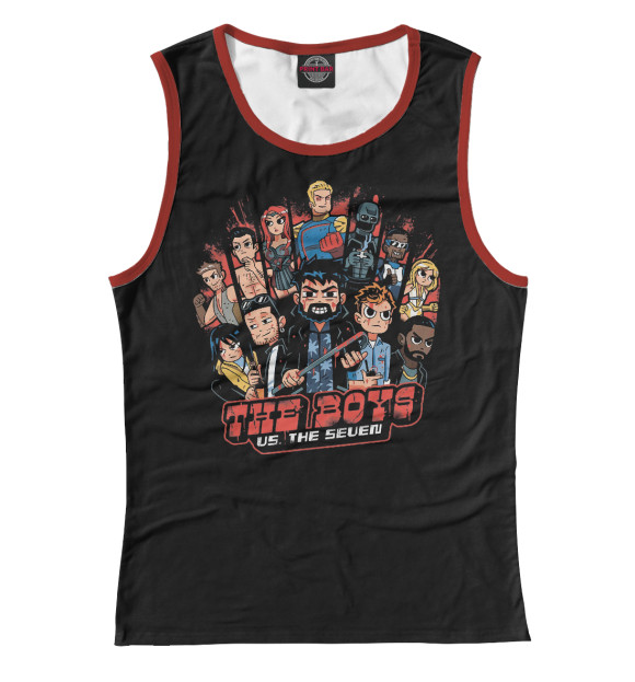 Женская майка с притом The Boys цвета Белый Женская майка с изображением The Boys цвета Белый