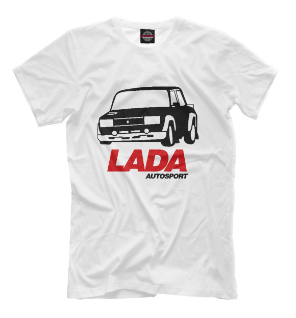 Мужская футболка с изображением Lada Autosport цвета Молочно-белый