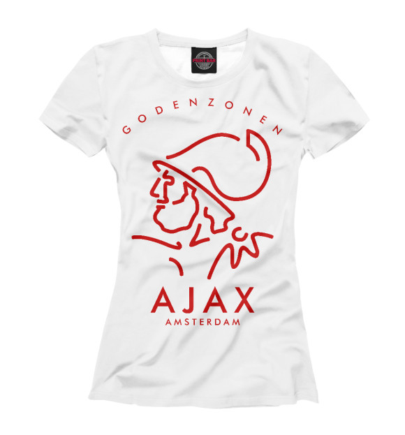 Женская футболка с изображением Аякс Амстердам цвета Белый