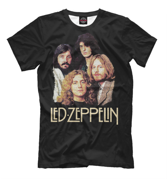 Футболка для мальчиков с изображением Led Zeppelin цвета Черный