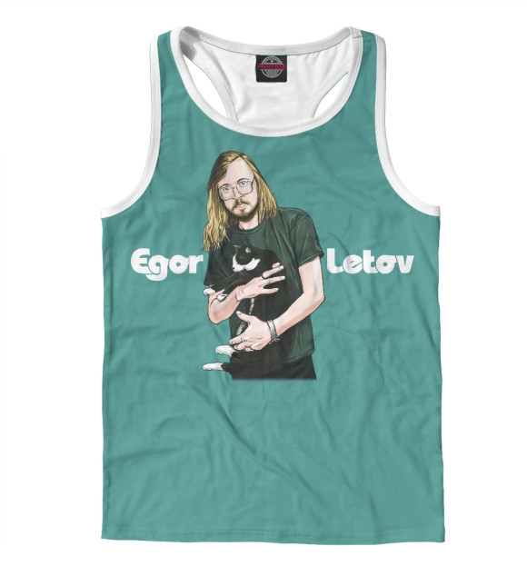 Мужская майка-борцовка с изображением Егор Летов цвета Белый