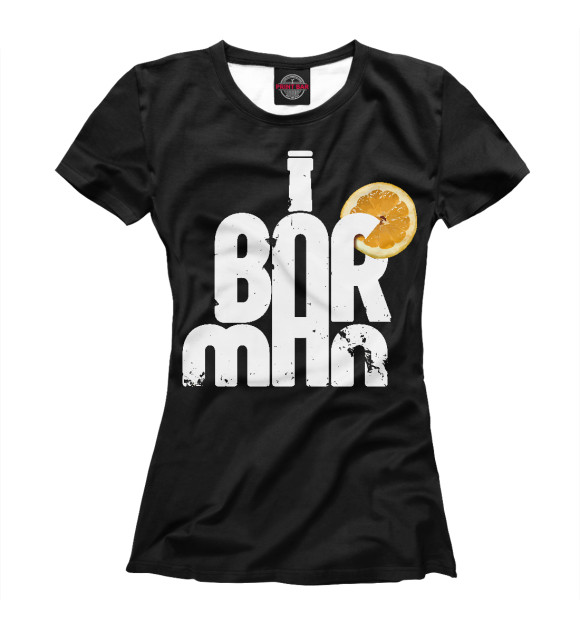 Женская футболка с изображением Barman цвета Белый