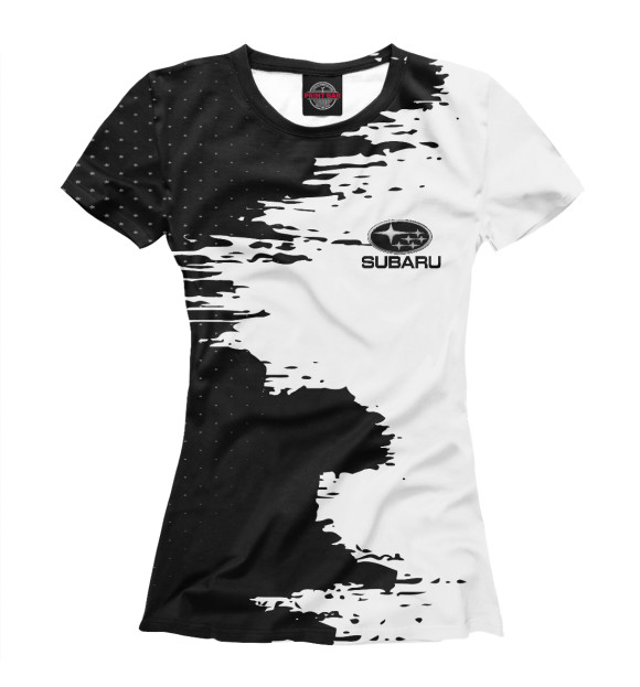 Женская футболка с изображением SUBARU sport цвета Белый