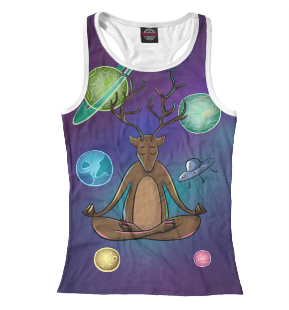 Женская майка-борцовка с изображением Духовный цвета Белый