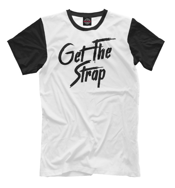 Мужская футболка с изображением Get the strap 50 cent цвета Молочно-белый