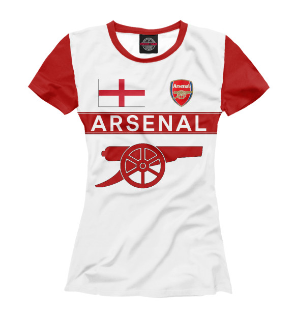 Футболка для девочек с изображением FC Arsenal цвета Белый