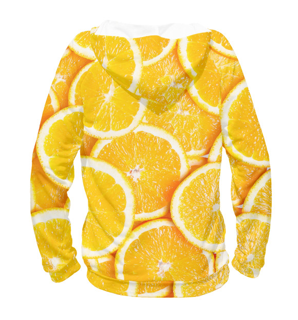 Женское худи с изображением Апельсины цвета Белый