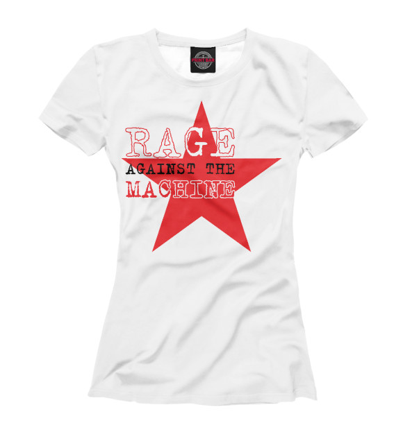 Женская футболка с изображением Rage Against the Machine цвета Белый