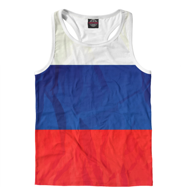 Мужская майка-борцовка с изображением Россия цвета Белый