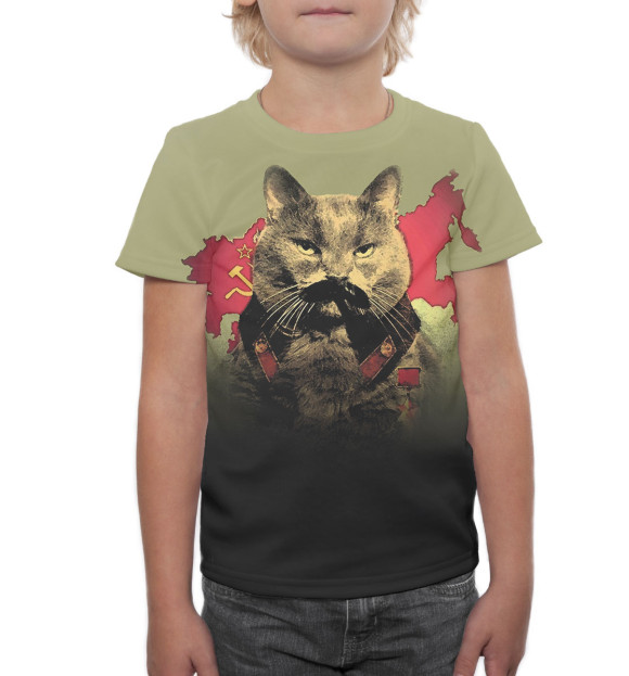 Футболка для мальчиков с изображением Иосиф Сталин цвета Белый