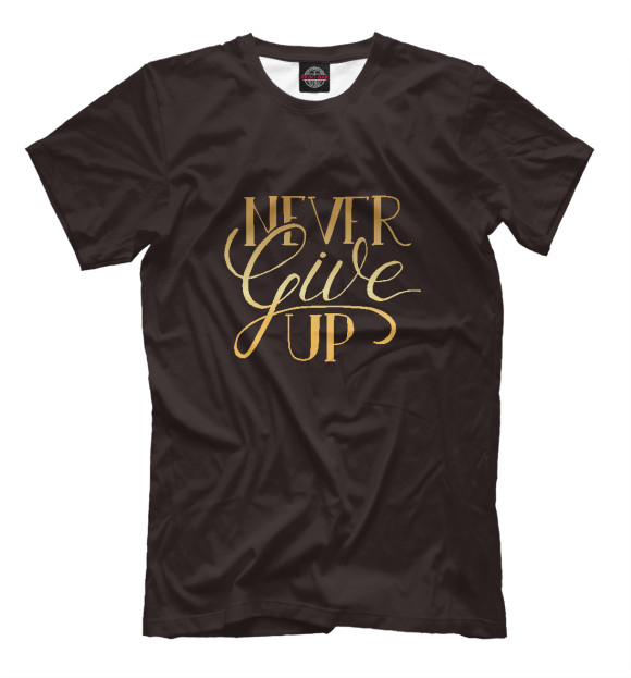 Футболка для мальчиков с изображением Never give Up цвета Белый