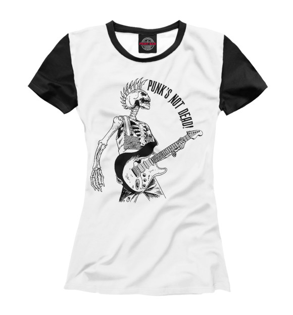 Женская футболка с изображением Punk's not dead! цвета Белый