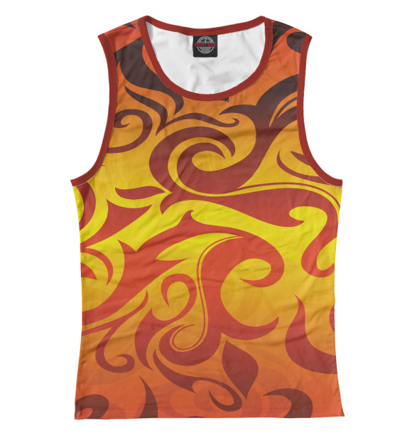 Женская майка с изображением Fire dance цвета Белый