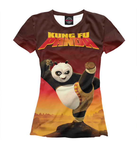 Футболка для девочек с изображением Kung Fu Panda цвета Белый