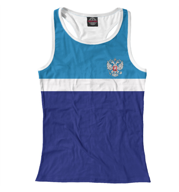 Женская майка-борцовка с изображением Россия цвета Белый