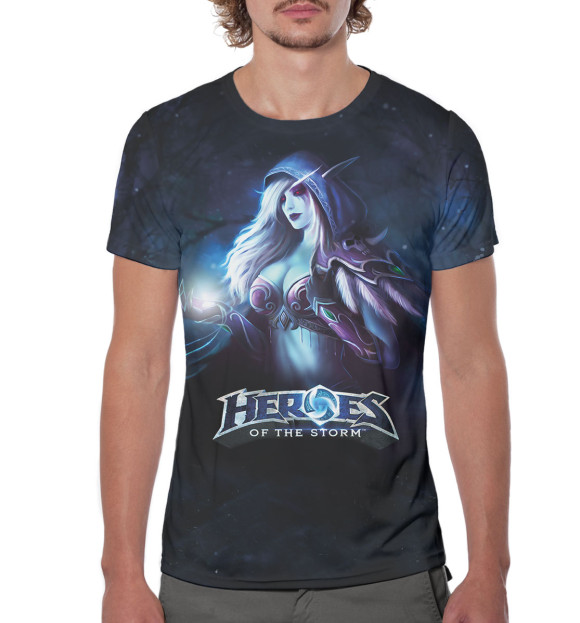 Мужская футболка с изображением Heroes of the Storm цвета Белый