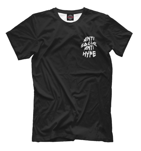 Мужская футболка с изображением Anti Social Anti Hype цвета Черный