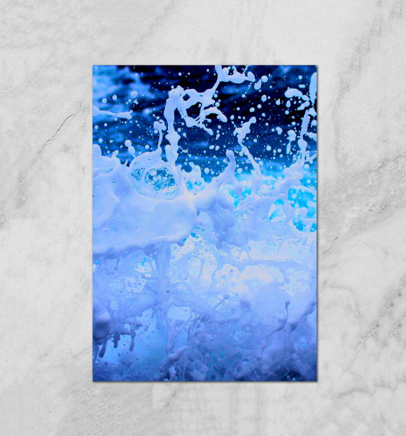 Плакат с изображением Брызги воды цвета Белый