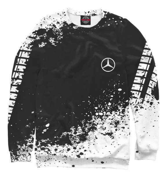 Мужской свитшот с изображением Mercedes-Benz abstract sport uniform цвета Белый