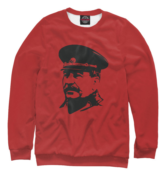 Мужской свитшот с изображением Сталин цвета Белый