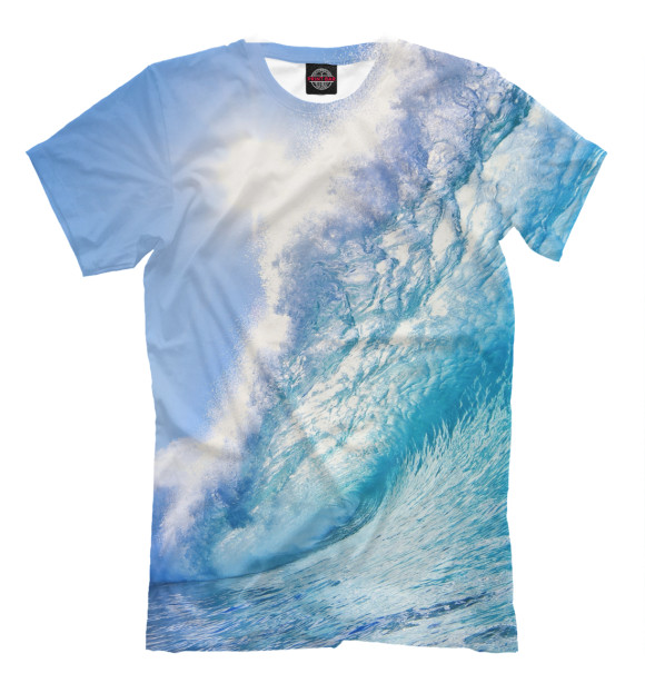 Мужская футболка с изображением Море цвета Молочно-белый