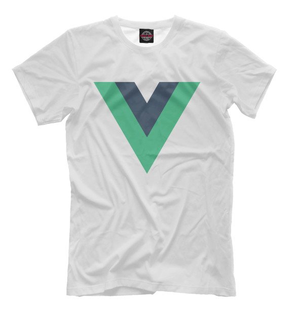 Футболка для мальчиков с изображением VueJs цвета Молочно-белый