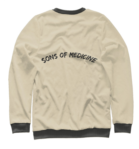 Мужской свитшот с изображением Sons of medicine цвета Белый