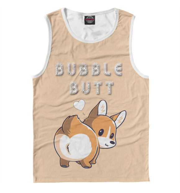 Майка для мальчика с изображением Bubble butt цвета Белый