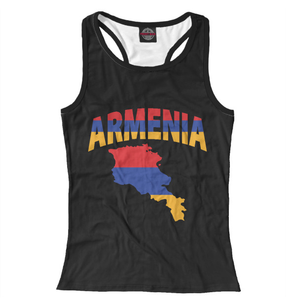 Женская майка-борцовка с изображением Армения цвета Белый